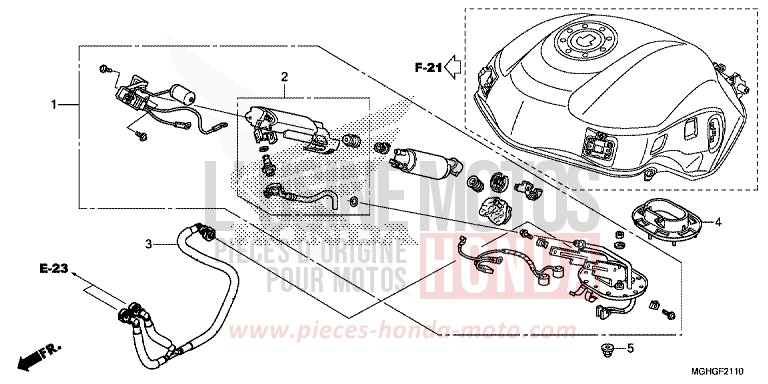 POMPE A CARBURANT von VFR1200X "Crosstourer" DCT DEGITAL SILVER METALLIC (NHA30) von 2016